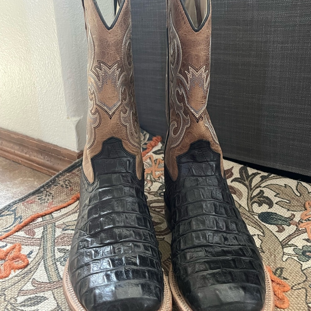 Men's Black and Brown Western Boots OLD WEST